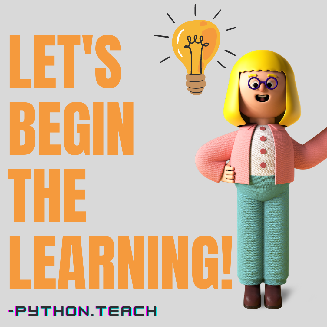 LET'S BEGIN THE LEARNING!